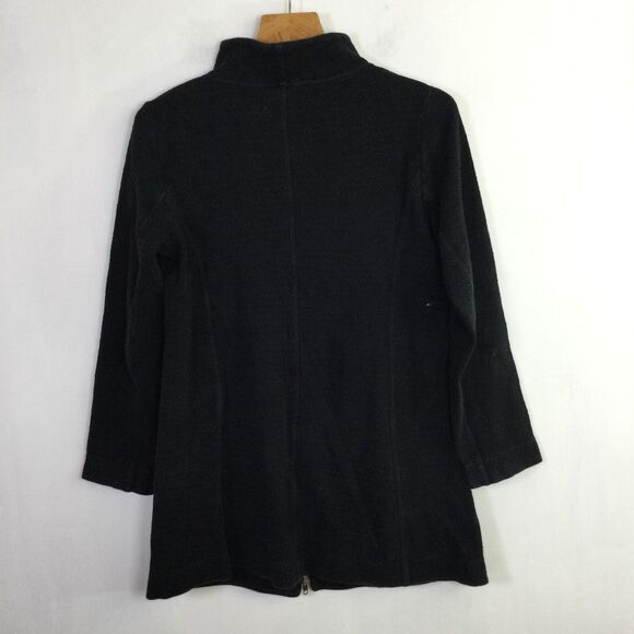 Eileen Fisher Women's High-Collar Jacket Full Zip Cotton Black Size XS - Picture 6 of 13